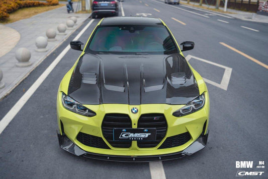 BMW M3/M3C G80 G81 2021-ON & M4/M4C G82/G83 2021-ON with Aftermarket Parts - Pre-preg Carbon & FRP Front Lip from CMST Tuning