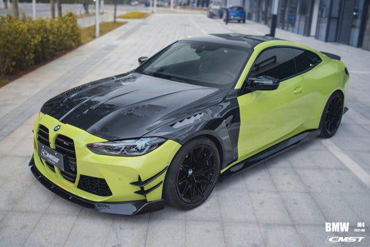BMW M3/M3C G80 G81 2021-ON & M4/M4C G82/G83 2021-ON with Aftermarket Parts - Pre-preg Carbon & FRP Front Lip from CMST Tuning