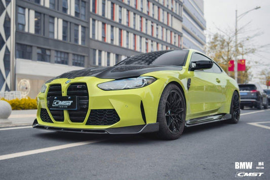 BMW M3/M3C G80 G81 2021-ON & M4/M4C G82/G83 2021-ON with Aftermarket Parts - Pre-preg Carbon & FRP Front Lip from CMST Tuning