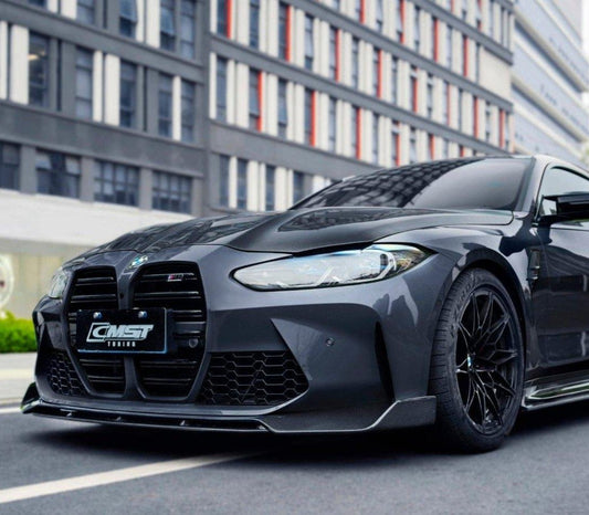 BMW M3/M3C G80 G81 2021-ON & M4/M4C G82/G83 2021-ON with Aftermarket Parts - Pre-preg Carbon & FRP Front Lip from CMST Tuning