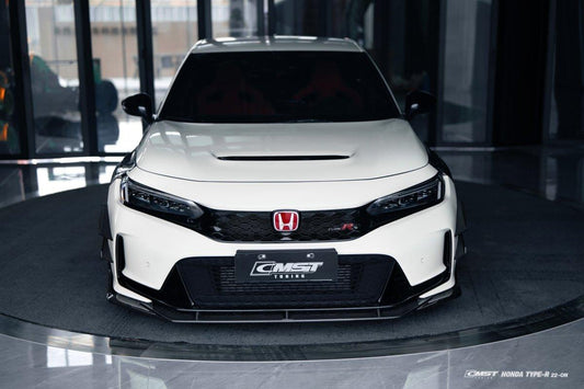 Honda Civic Type-R FL5 2023-ON with Aftermarket Parts - Pre-preg Carbon Fiber/FRP Front Lip Splitter from CMST Tuning
