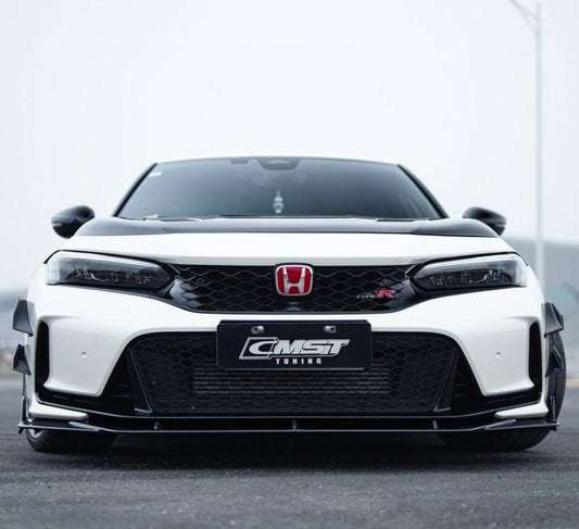 Honda Civic Type-R FL5 2023-ON with Aftermarket Parts - Pre-preg Carbon Fiber/FRP Front Lip Splitter from CMST Tuning