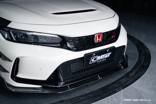 Honda Civic Type-R FL5 2023-ON with Aftermarket Parts - Pre-preg Carbon Fiber/FRP Front Lip Splitter from CMST Tuning