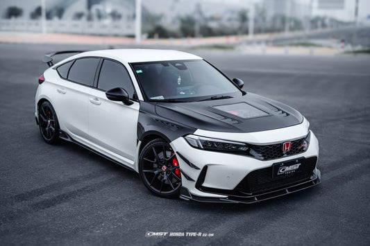 Honda Civic Type-R FL5 2023-ON with Aftermarket Parts - Pre-preg Carbon Fiber/FRP Front Lip Splitter from CMST Tuning