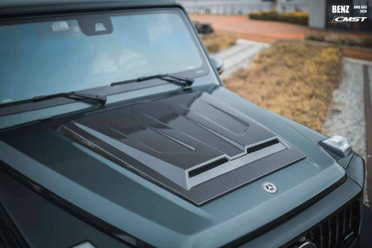 Mercedes Benz G63 AMG G550 W463 W464 2019-ON with Aftermarket Parts - Pre-preg Carbon Fiber FRP Hood Bonnet Cover from CMST Tuning