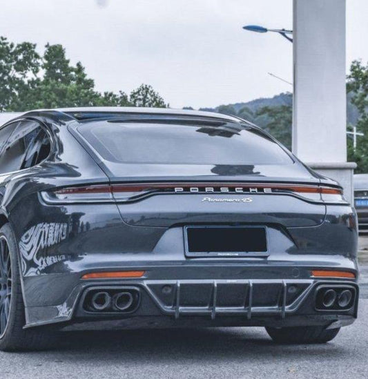 Porsche Panamera 971 971.1 RWD/Base/4/4S/GTS/Turbo/Turbo S 2017-2020 & Panamera 971 971.2 RWD/Base/4/4S/GTS/Turbo/Turbo S 2021-2023 with Aftermarket Parts - V2 Style Pre-preg Carbon & FRP Rear Diffuser from CMST Tuning