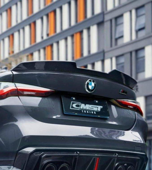 BMW 4 series 430i M440i G22 2020-ON & M4/M4C/M4CS G82 2021-ON with Aftermarket Parts - Pre-preg Carbon Fiber & FRP Rear Spoiler from CMST Tuning