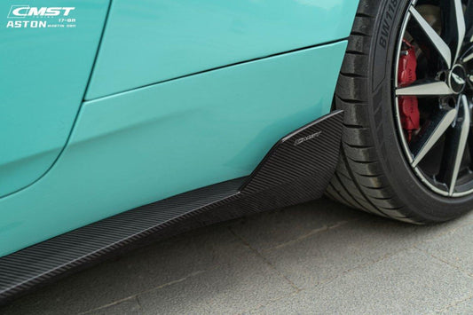 Aston Martin DB11 V8 V12 2017 2018 2019 2020 2021 2022 2023 with Aftermarket Parts - Side Skirts Pre-preg Carbon Fiber from CMST Tuning