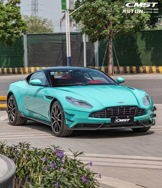Aston Martin DB11 V8 V12 2017 2018 2019 2020 2021 2022 2023 with Aftermarket Parts - Side Skirts Pre-preg Carbon Fiber from CMST Tuning