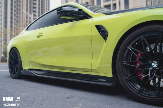 BMW M4/M4C G82/G83 2021-ON with Aftermarket Parts - Pre-preg Carbon Fiber & FRP Side Skirts from CMST Tuning
