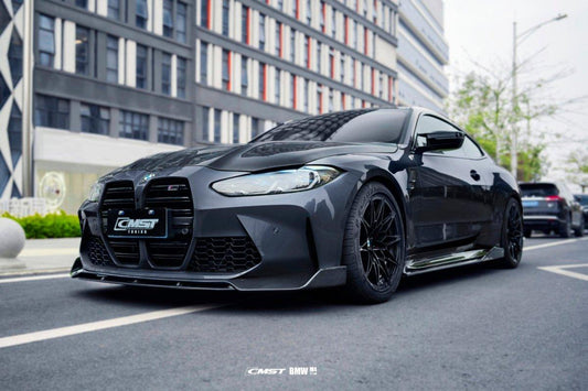 BMW M4/M4C G82/G83 2021-ON with Aftermarket Parts - Pre-preg Carbon Fiber & FRP Side Skirts from CMST Tuning