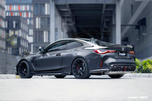 BMW M4/M4C G82/G83 2021-ON with Aftermarket Parts - Pre-preg Carbon Fiber & FRP Side Skirts from CMST Tuning