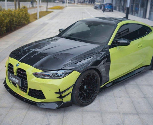 BMW M4/M4C G82/G83 2021-ON with Aftermarket Parts - Pre-preg Carbon Fiber & FRP Side Skirts from CMST TuningSpeedShop