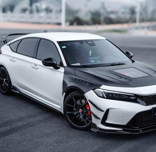 Honda Civic Type-R FL5 2023-ON with Aftermarket Parts - Pre-preg Carbon Fiber/FRP Side Skirts from CMST Tuning
