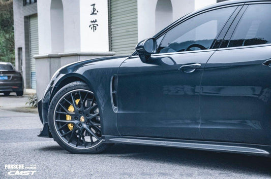 Porsche Panamera 971 971.1 RWD/Base/4/4S/GTS/Turbo/Turbo S 2017-2020 & Panamera 971 971.2 RWD/Base/4/4S/GTS/Turbo/Turbo S 2021-2023 with Aftermarket Parts - V2 Style Pre-preg Carbon & FRP Side Skirts from CMST Tuning