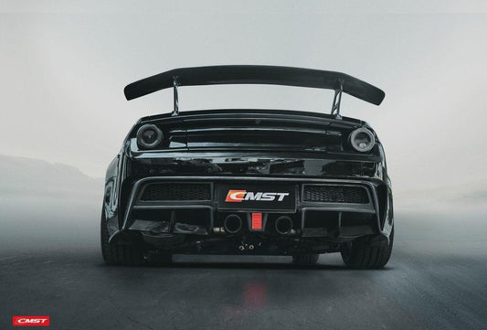 Ford Mustang GT 5.0 Mach1 Bullitt V6 3.6 Ecoboost 2.3 S550.1 S550.2 2015-2023 (exhaust exit relocation or CMST exhaust required) with Aftermarket Parts - Rear Bumper & Diffuser Carbon Fiber / FRP from CMST Tuning