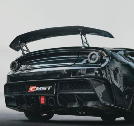 Ford Mustang GT 5.0 Mach1 Bullitt V6 3.6 Ecoboost 2.3 S550.1 S550.2 2015-2023 (exhaust exit relocation or CMST exhaust required) with Aftermarket Parts - Rear Bumper & Diffuser Carbon Fiber / FRP from CMST Tuning