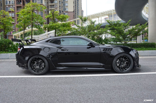 Camaro 6th Gen Z/28 2SS 1SS 3LT 2LT 1LT 2LS 1LS 2015-2024 & Camaro 6th Gen ZL1 2017-2024 with Aftermarket Parts - Widebody Style Side Skirts Carbon Fiber / FRP from CMST Tuning