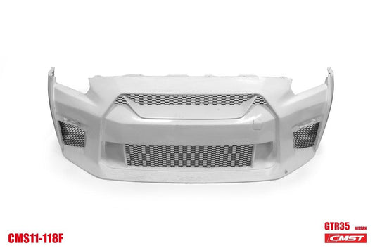 Nissan GTR Nismo Black Edition Track Eidtion Premium Base 2008-2016 (for installation on 2017-2024 vehicles, 2008-2016 hood is recommended) with Aftermarket Parts - Stage 2 Style Front Bumper & Lip (Undertray & DRL included) Carbon Fiber / FRP from CMST Tuning