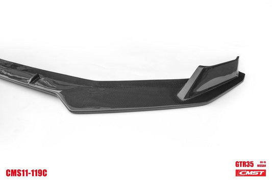 Nissan GTR Nismo Black Edition Track Eidtion Premium Base 2008-2016 (for installation on 2017-2024 vehicles, 2008-2016 hood is recommended) with Aftermarket Parts - Stage 2 Style Front Bumper & Lip (Undertray & DRL included) Carbon Fiber / FRP from CMST Tuning