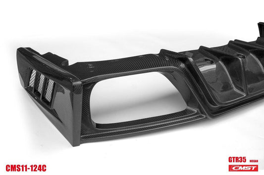Nissan GTR Nismo T-Spec Black Edition Track Eidtion Premium Pure 2008-2023 with Aftermarket Parts - Stage 2 Style Rear Bumper & Diffuser Carbon Fiber / FRP from CMST Tuning