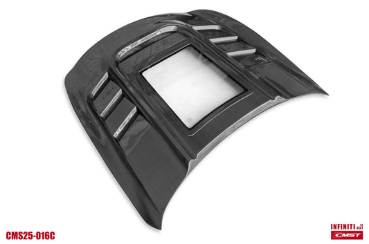 Infiniti G37 G37x IPL Anniversary Journey Sport X Base 2008 2009 2010 2011 2012 2013 & Q60 Journey Sport S Base 2014 2015 with Aftermarket Parts - Hood Bonnet Carbon Fiber / FRP from CMST Tuning