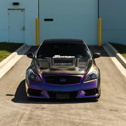 Infiniti G37 G37x IPL Anniversary Journey Sport X Base 2008 2009 2010 2011 2012 2013 & Q60 Journey Sport S Base 2014 2015 with Aftermarket Parts - Hood Bonnet Carbon Fiber / FRP from CMST Tuning