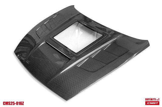 Infiniti G37 G37x IPL Anniversary Journey Sport X Base 2008 2009 2010 2011 2012 2013 & Q60 Journey Sport S Base 2014 2015 with Aftermarket Parts - Hood Bonnet Carbon Fiber / FRP from CMST Tuning