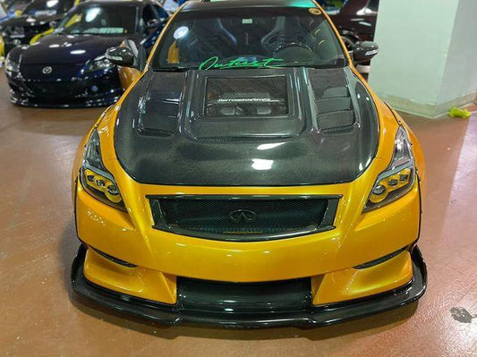 Infiniti G37 G37x IPL Anniversary Journey Sport X Base 2008 2009 2010 2011 2012 2013 & Q60 Journey Sport S Base 2014 2015 with Aftermarket Parts - Hood Bonnet Carbon Fiber / FRP from CMST Tuning