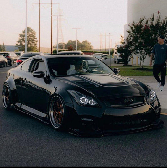 Infiniti G37 G37x IPL Anniversary Journey Sport X Base 2008 2009 2010 2011 2012 2013 & Q60 Journey Sport S Base 2014 2015 with Aftermarket Parts - Hood Bonnet Carbon Fiber / FRP from CMST Tuning