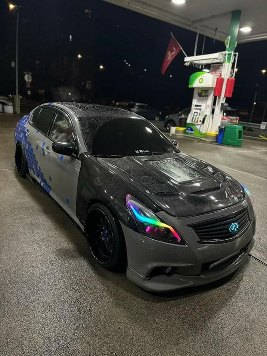 Infiniti G37 G37x Anniversary Limited Journey Sport S X Base 2008 2009 2010 2011 2012 2013 with Aftermarket Parts - Hood Bonnet Carbon Fiber / FRP from CMST Tuning