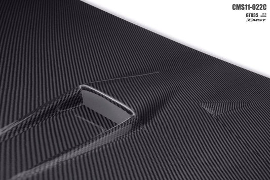 Nissan GTR Nismo Black Edition Track Eidtion Premium Base 2008-2016 (for installation on 2017-2024 vehicles, 2008-2016 front bumper is recommended) with Aftermarket Parts - TR Style Hood Bonnet Carbon Fiber / FRP from CMST Tuning