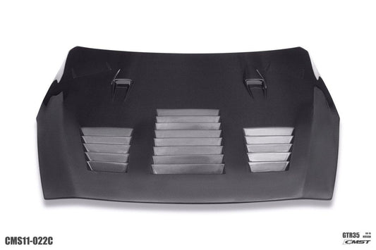 Nissan GTR Nismo Black Edition Track Eidtion Premium Base 2008-2016 (for installation on 2017-2024 vehicles, 2008-2016 front bumper is recommended) with Aftermarket Parts - TR Style Hood Bonnet Carbon Fiber / FRP from CMST Tuning