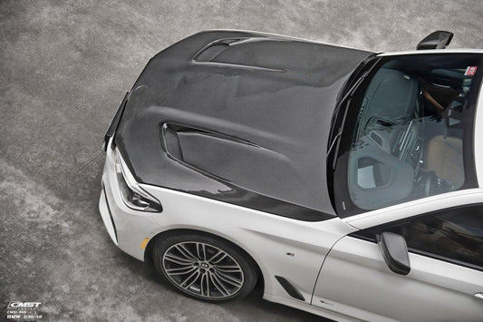 BMW 5 series M550 540 530 G30 (fits both Pre-LCI & LCI) 2017-ON & M5/M5C F90 (Fits Both Pre-LCI & LCI) 2018-ON with Aftermarket Parts - Vented V2 Style Carbon Fiber & FRP Hood Bonnet from CMST Tuning
