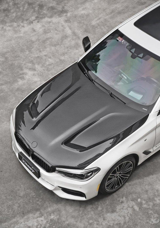 BMW 5 series M550 540 530 G30 (fits both Pre-LCI & LCI) 2017-ON & M5/M5C F90 (Fits Both Pre-LCI & LCI) 2018-ON with Aftermarket Parts - Vented V2 Style Carbon Fiber & FRP Hood Bonnet from CMST Tuning
