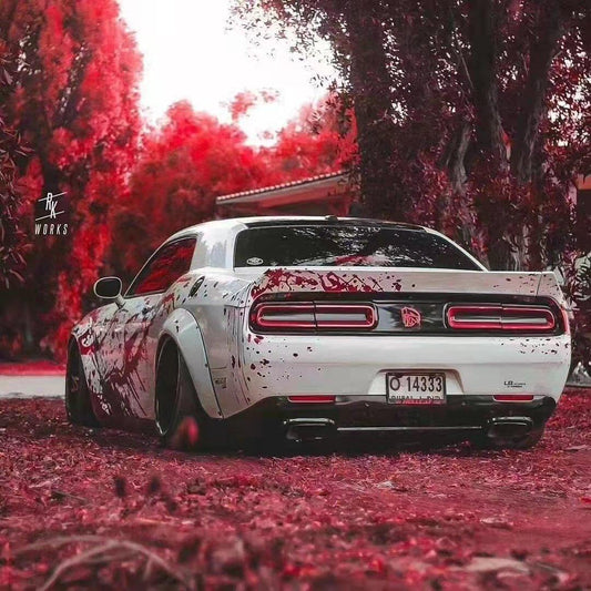 Dodge Challenger Hellcat T/A Scat Pack 392 SRT R/T SXT SE 2008-2023 with Aftermarket Parts - Widebody Wheel Arches Carbon Fiber / FRP from CMST Tuning