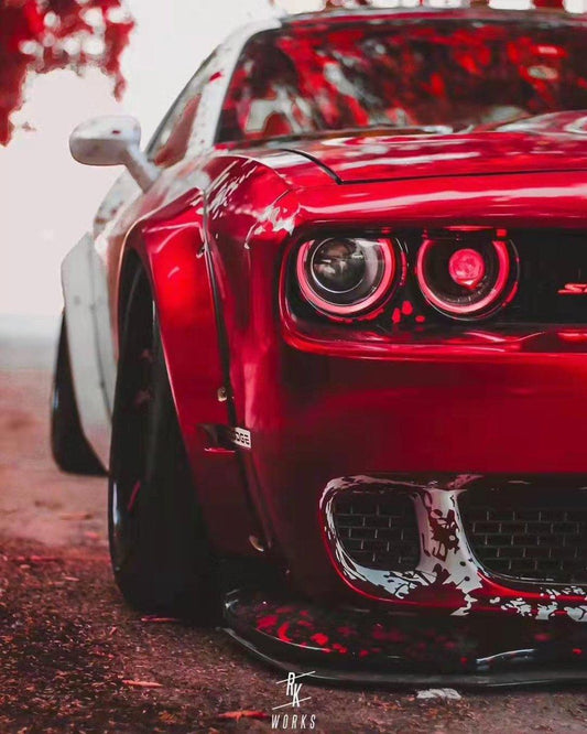 Dodge Challenger Hellcat T/A Scat Pack 392 SRT R/T SXT SE 2008-2023 with Aftermarket Parts - Widebody Wheel Arches Carbon Fiber / FRP from CMST Tuning