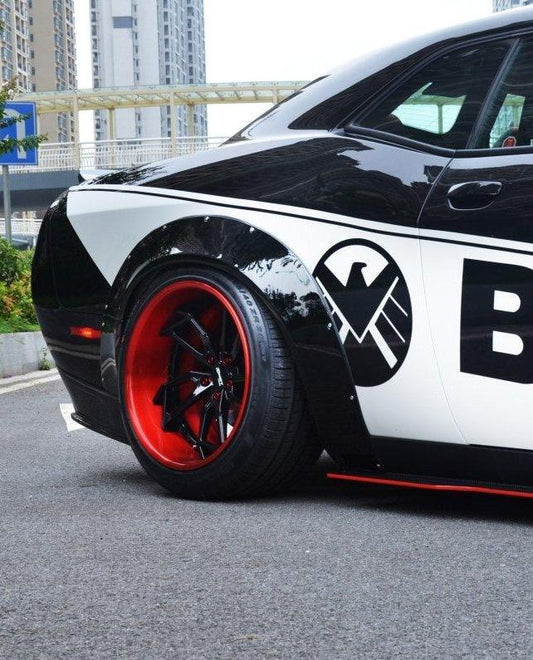 Dodge Challenger Hellcat T/A Scat Pack 392 SRT R/T SXT SE 2008-2023 with Aftermarket Parts - Widebody Wheel Arches Carbon Fiber / FRP from CMST Tuning