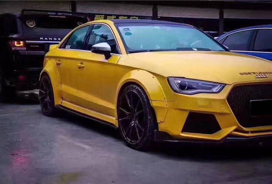 Audi RS3 S3 A3 8V/8V.5 2014 2015 2016 2017 2018 2019 2020 with Aftermarket Parts - Widebody Wheel Arches Carbon Fiber / FRP from CMST Tuning