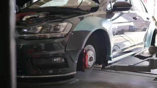 Volkswagen Golf R GTI Base MK7 MK7.5 2015-2021 (designed to be installed together with CMST widebody wide skirts) with Aftermarket Parts - Widebody Style Wheel Arches Carbon Fiber / FRP from CMST Tuning