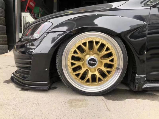 Volkswagen Golf R GTI Base MK7 MK7.5 2015-2021 (designed to be installed together with CMST widebody wide skirts) with Aftermarket Parts - Widebody Style Wheel Arches Carbon Fiber / FRP from CMST Tuning