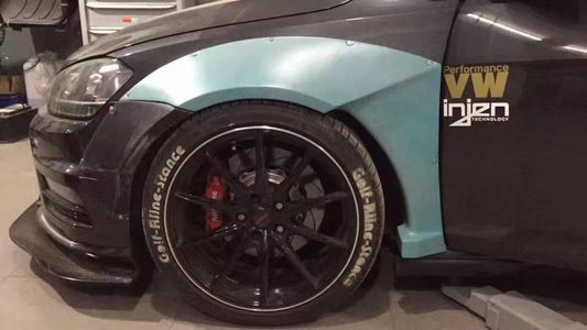 Volkswagen Golf R GTI Base MK7 MK7.5 2015-2021 (designed to be installed together with CMST widebody wide skirts) with Aftermarket Parts - Widebody Style Wheel Arches Carbon Fiber / FRP from CMST Tuning