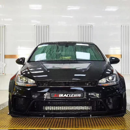Volkswagen Golf R GTI Base MK7 MK7.5 2015-2021 (designed to be installed together with CMST widebody wide skirts) with Aftermarket Parts - Widebody Style Wheel Arches Carbon Fiber / FRP from CMST Tuning