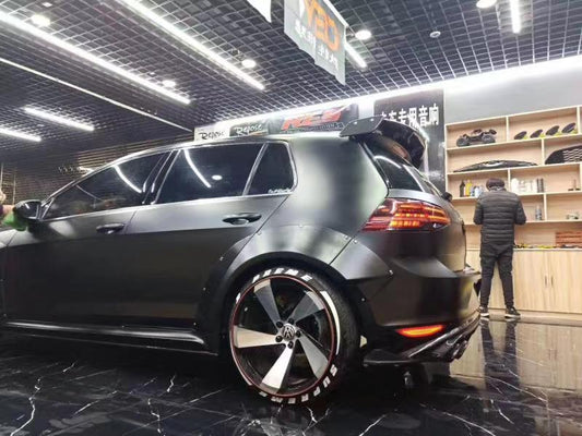 Volkswagen Golf R GTI Base MK7 MK7.5 2015-2021 (designed to be installed together with CMST widebody wide skirts) with Aftermarket Parts - Widebody Style Wheel Arches Carbon Fiber / FRP from CMST Tuning