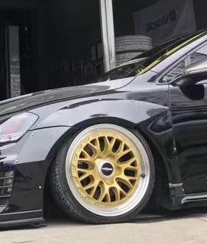Volkswagen Golf R GTI Base MK7 MK7.5 2015-2021 (designed to be installed together with CMST widebody wide skirts) with Aftermarket Parts - Widebody Style Wheel Arches Carbon Fiber / FRP from CMST Tuning