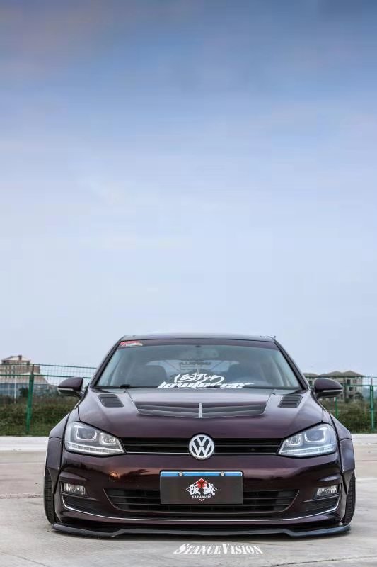 Volkswagen Golf R GTI Base MK7 MK7.5 2015-2021 (designed to be installed together with CMST widebody wide skirts) with Aftermarket Parts - Widebody Style Wheel Arches Carbon Fiber / FRP from CMST Tuning