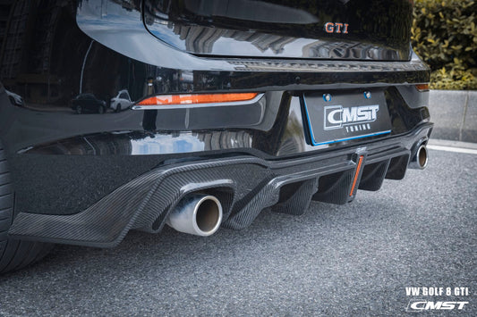 Volkswagen Golf GTI MK8 2022-ON with Aftermarket Parts - Pre-preg Carbon Fiber/FRP Rear Diffuser from CMST Tuning