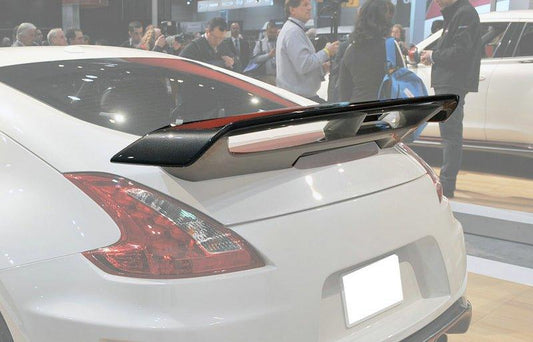 Nissan 370Z Sport Touring Base Fairlady Z Z34 Pre-Facelift 2009 2010 2011 & 370Z Sport Touring Base Fairlady Z Z34 Facelift 2012 2013 2014 2015 2016 2017 2018 2019 2020 & Nismo V1 2009 2010 2011 & Nismo V2 2012 2013 2014 2015 2016 2017 2018 2019 2020 with Aftermarket Parts - Nismo Conversion Style Rear Spoiler Carbon Fiber / FRP from EPR USA