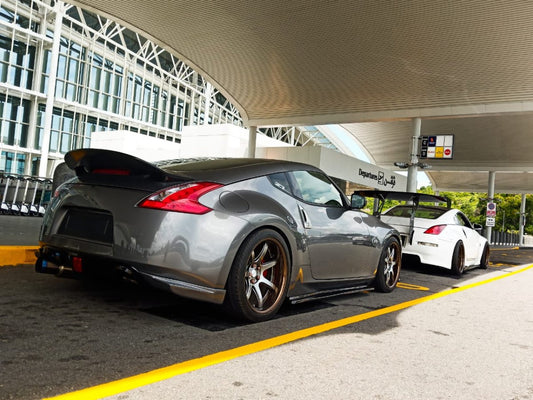 Nissan 370Z Sport Touring Base Fairlady Z Z34 Pre-Facelift 2009 2010 2011 & 370Z Sport Touring Base Fairlady Z Z34 Facelift 2012 2013 2014 2015 2016 2017 2018 2019 2020 & Nismo V1 2009 2010 2011 & Nismo V2 2012 2013 2014 2015 2016 2017 2018 2019 2020 with Aftermarket Parts - Rear Spoiler Carbon Fiber / FRP from EPR USA