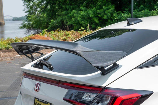 Honda Civic Type-R FL5 2023 2024 with Aftermarket Parts - V Type Style Rear Spoiler Carbon Fiber / FRP from EPR USA